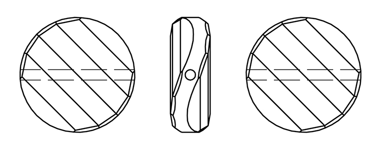 Swarovski 5621 Twist Line Drawing